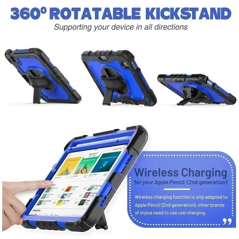 Kickstand Case for iPad Mini‎ 6 8.3'' 2021 Screen Protector Pencil Holder Strap